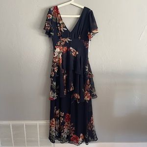 Lulus Navy Floral Dress